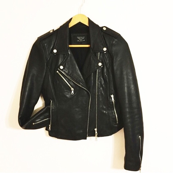 Zara Jackets & Blazers - Zara Trafaluc Authentic Leather Jacket